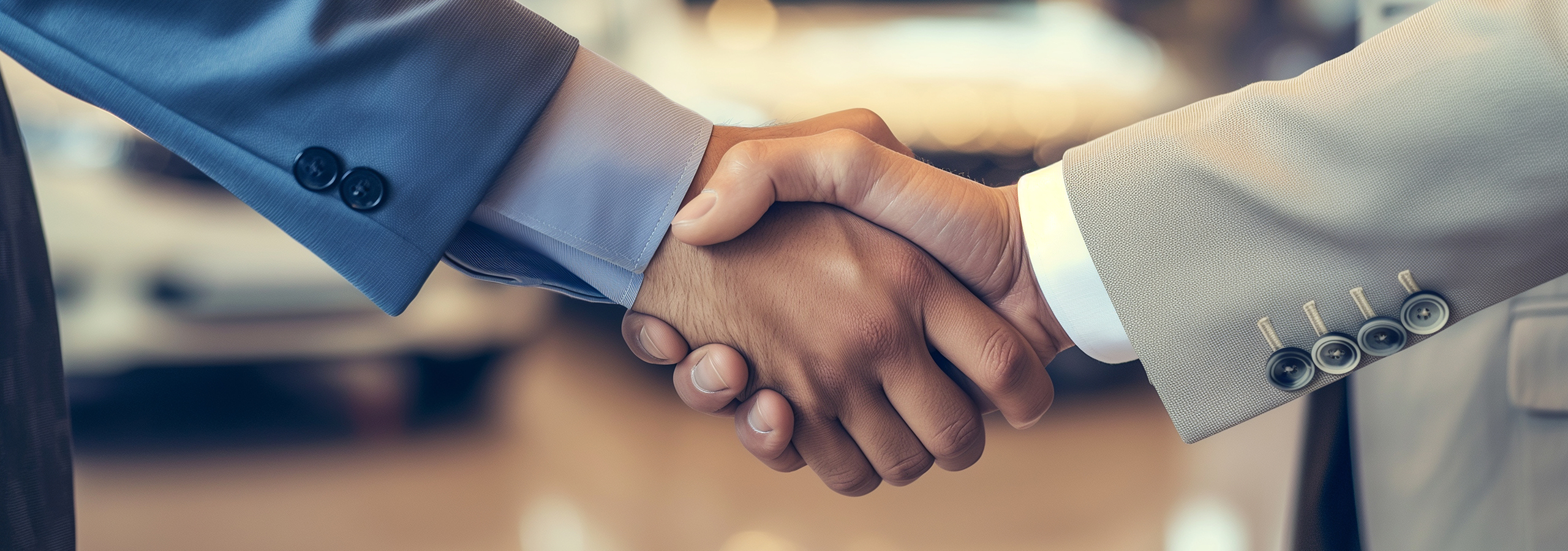 Close-up of two professionals shaking hands, symbolizing agreement, partnership, and successful dispute resolution.